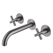 Abber Wasser Kreis Смеситель для раковины встраиваемый, внешняя часть, дл. излива 20см, цвет: никель AF81121NG