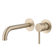 Abber Wasser Kreis Смеситель для раковины встр., внешняя часть, излив 18,7 см, цвет: золото матовое AF8112G