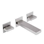 Abber Daheim Смеситель для раковины встраиваемый, внешняя часть, длина излива 18,3 см, цвет: сатин AF82122SP