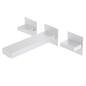 Abber Daheim Смеситель для раковины встр., внешняя часть, длина излива 18,3 см, цвет: белый матовый AF82122W