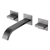 Abber Wasserfall Смеситель для раковины встраиваемый, внешняя часть, дл. излива 20,5см, цвет: никель AF8612NG