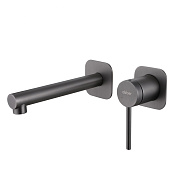 Abber Emotion Смеситель для раковины встраиваемый, внешняя часть, длина излива 18,7 см, цвет: никель AF8812NG