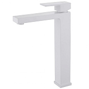 Abber Daheim Смеситель для раковины высокий, без д/к, высота излива 25,5 см, цвет: белый матовый AF8211W