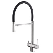 Abber Wasser Kreis Смеситель для кухни с гибким изливом и возм. подключения фильтра, цвет: сатин AF81141SP