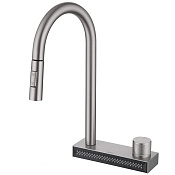 Abber Wasser Kreis Смеситель для кухни с выдвижным изливом и возм. подключения фильтра, цвет: сатин AF8114SP