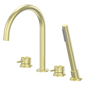 Abber Wasser Kreis 316 Смеситель на борт ванны, с ручным душем, цвет: золото брашированное AF8113BG