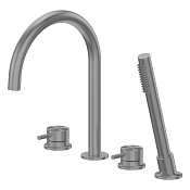 Abber Wasser Kreis 316 Смеситель на борт ванны, с ручным душем, цвет: оружейная сталь AF8113BGG