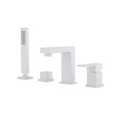 Abber Daheim Смеситель на борт ванны, с ручным душем, цвет: белый матовый AF8213W