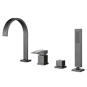 Abber Wasserfall Смеситель на борт ванны, с ручным душем, цвет: никель AF8613NG