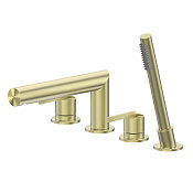 Abber Perfekte 316 Смеситель на борт ванны, с ручным душем, цвет: золото брашированное AF8A13BG