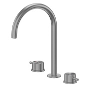 Abber Wasser Kreis 316 Смеситель для раковины на 3 отв., без д/к, излив 17,7см, цвет:оружейная сталь AF8108BGG-M