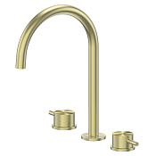 Abber Wasser Kreis 316 Смеситель для раковины на 3 отв., без д/к, излив 17,7 см, цвет: золото браш. AF8108BG-M