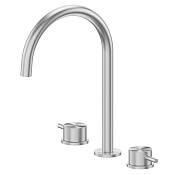 Abber Wasser Kreis 316 Смеситель для раковины на 3 отв., без д/к, излив 17,7 см, цвет: нерж. сталь AF8108BST-M