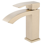 Abber Wasserfall Смеситель для раковины, без д/к, длина излива 16 см, цвет: золото матовое AF8610G