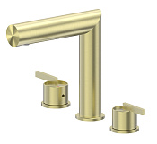 Abber Perfekte 316 Смеситель для раковины на 3 отв., без д/к, длина излива 14,1см, цвет:золото браш. AF8A08BG