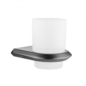 Abber Nord Стакан для зубных щеток подвесной, стеклянный матовый с держателем, цвет: никель AA1556NG