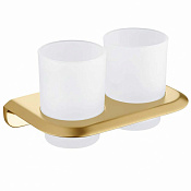 Abber Nord Стакан для зубных щеток подвесной, стеклянный матовый с держателем, цвет: золото матовое AA1557G