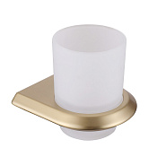 Abber Nord Стакан для зубных щеток подвесной, стеклянный матовый с держателем, цвет: золото матовое AA1556G