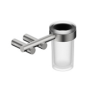 Abber Osten 316 Стакан для зубных щеток подвесной, стекл. матовый с держ., цвет: нержавеющая сталь AA1860BST