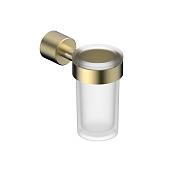 Abber Osten 316 Стакан для зубных щеток подвес., стекл. матовый с держ., цвет: золото брашированное AA1861BG