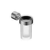 Abber Osten 316 Стакан для зубных щеток подвесной, стекл. матовый с держ., цвет: нержавеющая сталь AA1861BST
