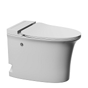 Abber Bequem Унитаз приставной 38x62,5 см, с крышкой микролифт в комплекте, цвет: белый глянцевый AC1125P