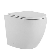 Abber Bequem Унитаз приставной безободковый 36x56 см, с крышкой микролифт в комплекте, цвет: белый AC1111T