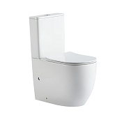 Abber Bequem Унитаз компакт приставной безобод. 37x61 см, с крышкой микролифт, цвет: белый глянцевый AC1110T
