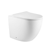 Abber Bequem Унитаз приставной 36x56 см, с крышкой микролифт в комплекте, цвет: белый матовый AC1111TMW