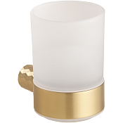 Bemeta Zyra Стакан для зубных щеток подвесной, стеклянный матовый, цвет: матововое золото-шампань 174110010