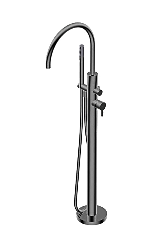 Ritmonio Diametro35 S Смеситель напольный с душ. наб. - руч. душ, шланг, цвет: brushed black chrome PR52DB202BLX