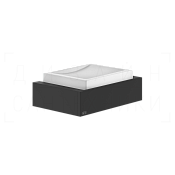 Gessi Inverso/Rettangolo Мыльница с керамической чашей Neolite, подвесная, цвет: white/matte black 20801#299