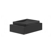 Gessi Inverso/Rettangolo Мыльница с керамической чашей Neolite, подвесная, цвет: black/matte black 20802#299