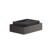 Gessi Inverso/Rettangolo Мыльница с чашей Neolite, подвесная, цвет: black/black metal brushed PVD 20802#707