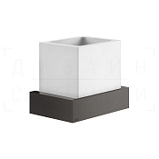 Gessi Inverso/Rettangolo Стакан подвесной, керамический Neolite, цвет: white/black metal brushed PVD 20807#707