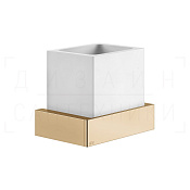 Gessi Inverso/Rettangolo Стакан подвесной, керамический Neolite, цвет: white/warm bronze PVD 20807#735