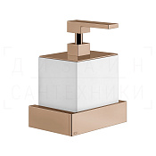 Gessi Inverso/Rettangolo Дозатор для жидкого мыла подвесной, колба Neolite, цвет: white/copper PVD 20813#030