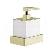 Gessi Inverso/Rettangolo Дозатор для жидкого мыла подвесной, колба Neolite, цвет: white/brass PVD 20813#710