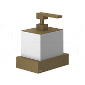 Gessi Inverso/Rettangolo Дозатор для жидкого мыла подвесн., колба Neolite, цвет: white/antique brass 20813#713