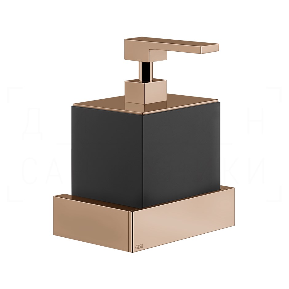 Gessi Inverso/Rettangolo Дозатор для жидкого мыла подвесной, колба Neolite, цвет: black/copper PVD 20814#030