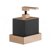Gessi Inverso/Rettangolo Дозатор для жидкого мыла подвесной, колба Neolite, цвет: black/copper PVD 20814#030