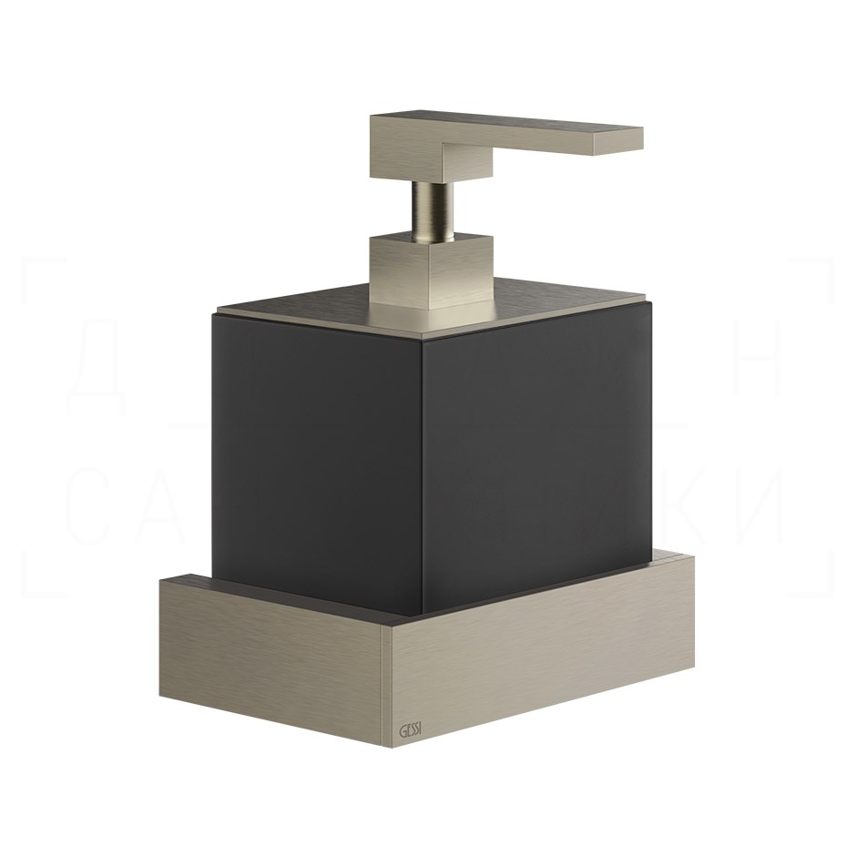Gessi Inverso/Rettangolo Дозатор для жидкого мыла подвес., колба Neolite, цвет: finox brushed nickel 20814#149