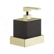 Gessi Inverso/Rettangolo Дозатор для жидкого мыла подвесной, колба Neolite, цвет: black/brass PVD 20814#710