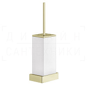 Gessi Inverso/Rettangolo Ершик для унитаза подвесной, колба Neolite, цвет: white/brass PVD 20819#710