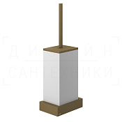Gessi Inverso/Rettangolo Ершик для унитаза подвесной, колба Neolite, цвет: white/antique brass 20819#713