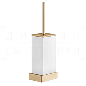 Gessi Inverso/Rettangolo Ершик для унитаза подвесной, колба Neolite, цвет: white/warm bronze PVD 20819#735