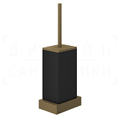 Gessi Inverso/Rettangolo Ершик для унитаза подвесной, колба Neolite, цвет: black/antique brass 20820#713