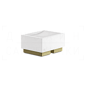 Gessi Inverso/Rettangolo Мыльница с керамической чашей Neolite, настольная, цвет: white/brass PVD 20825#710