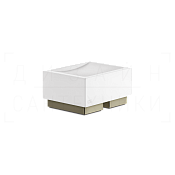 Gessi Inverso/Rettangolo Мыльница с керамической чашей Neolite, настольная, цвет: white/nickel PVD 20825#720