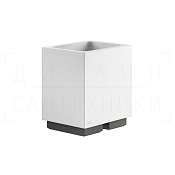 Gessi Inverso/Rettangolo Стакан настольный, керамическ. Neolite, цвет: white/black metal brushed PVD 20831#707